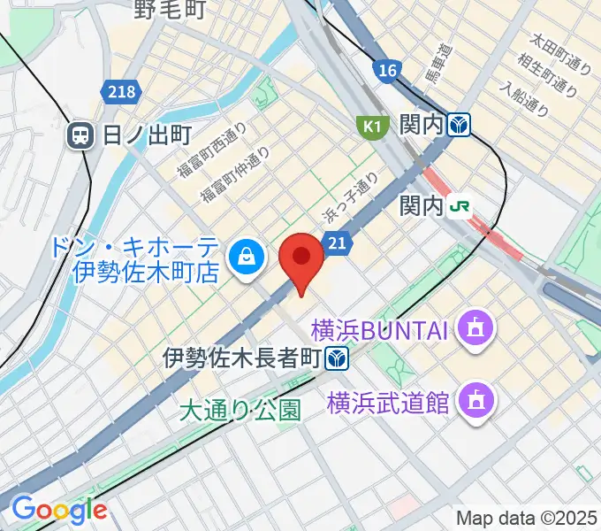 横浜ラジアントホールの地図