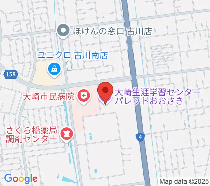 パレットおおさきの地図