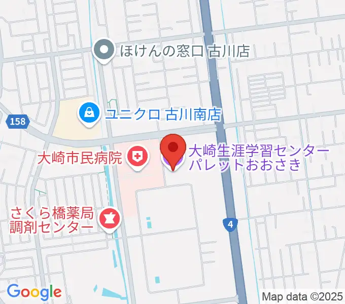 パレットおおさきの地図