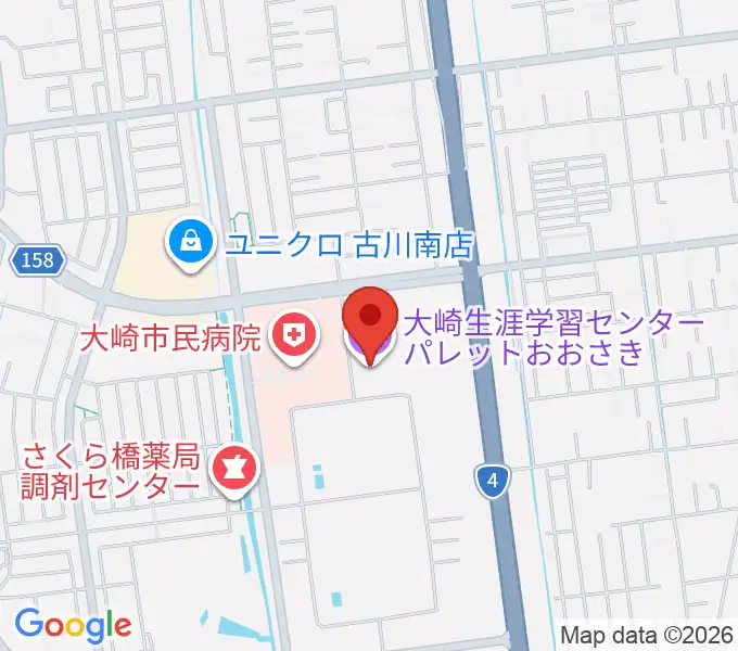 パレットおおさきの地図