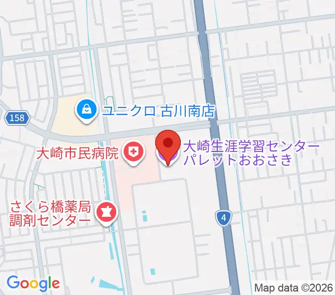 パレットおおさきの地図