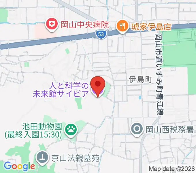 人と科学の未来館サイピアの地図