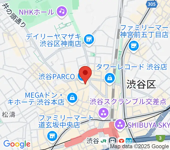 ユニオンレコード渋谷の地図