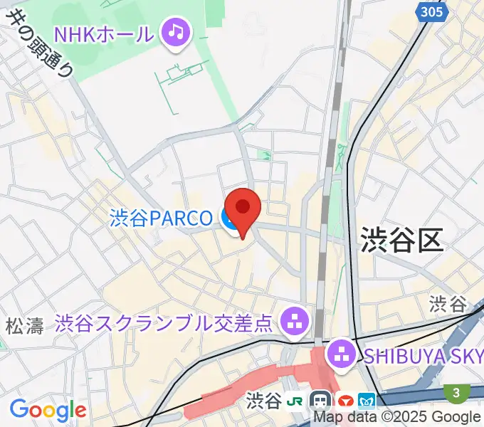 ユニオンレコード渋谷の地図