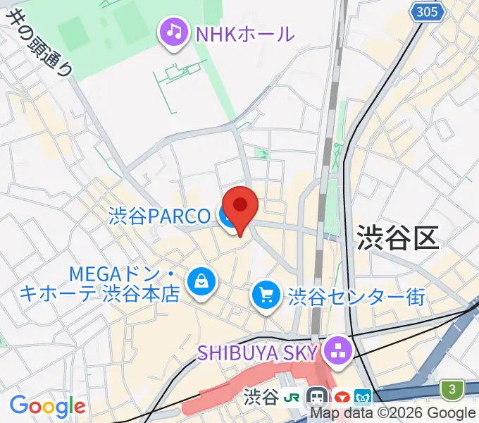 ユニオンレコード渋谷の地図