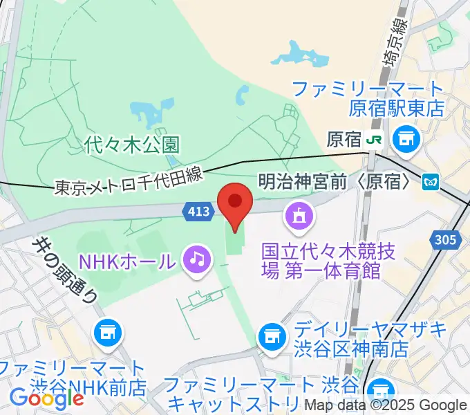 国立代々木競技場フットサルコートの地図