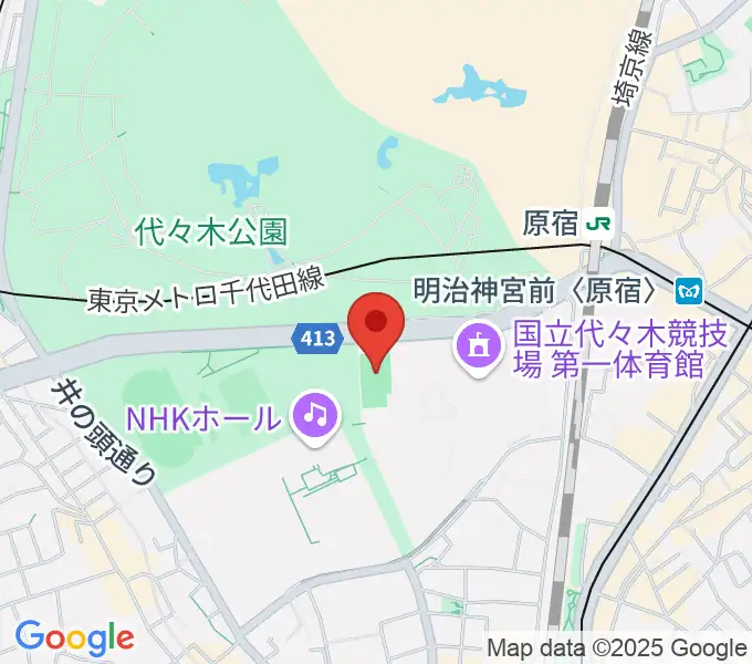 国立代々木競技場フットサルコートの地図
