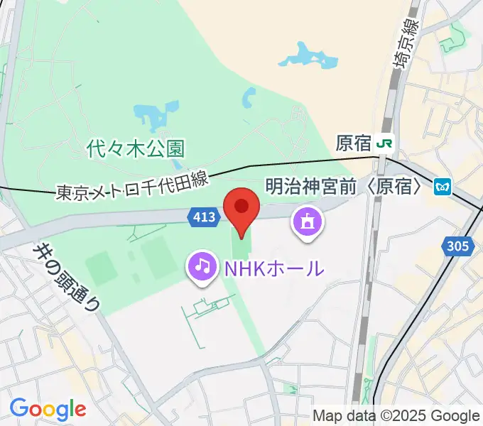 国立代々木競技場フットサルコートの地図