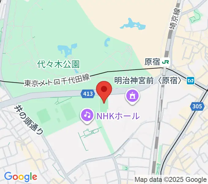 国立代々木競技場フットサルコートの地図