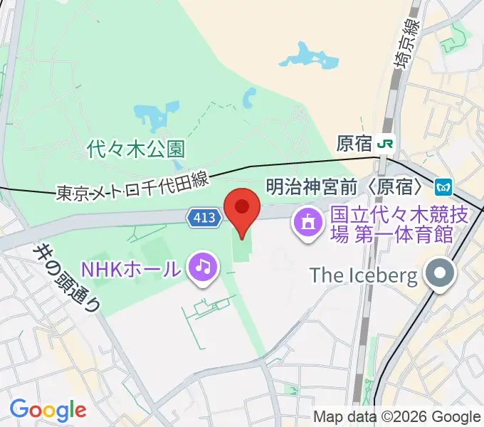 国立代々木競技場フットサルコートの地図