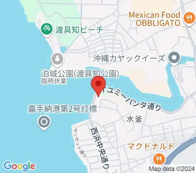 嘉手納町マルチメディアセンタースタジオの地図