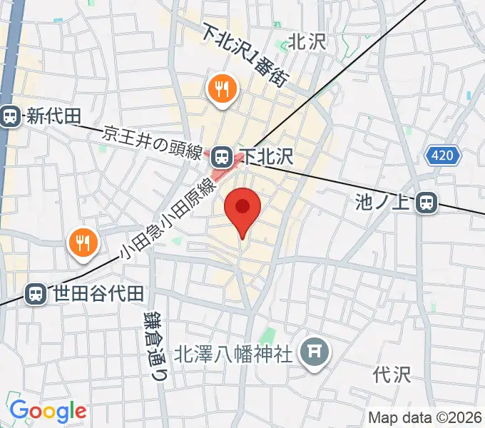 下北沢リブハウスの地図