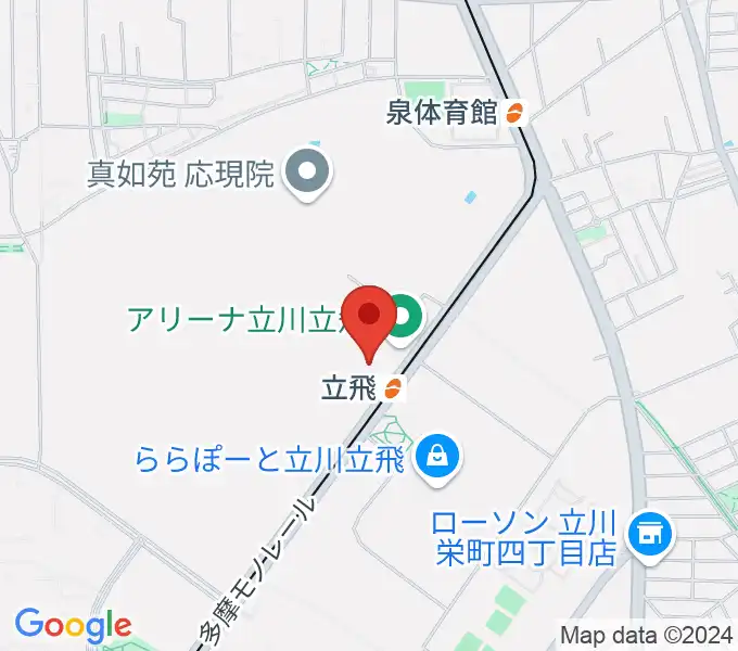 ドーム立川立飛の地図