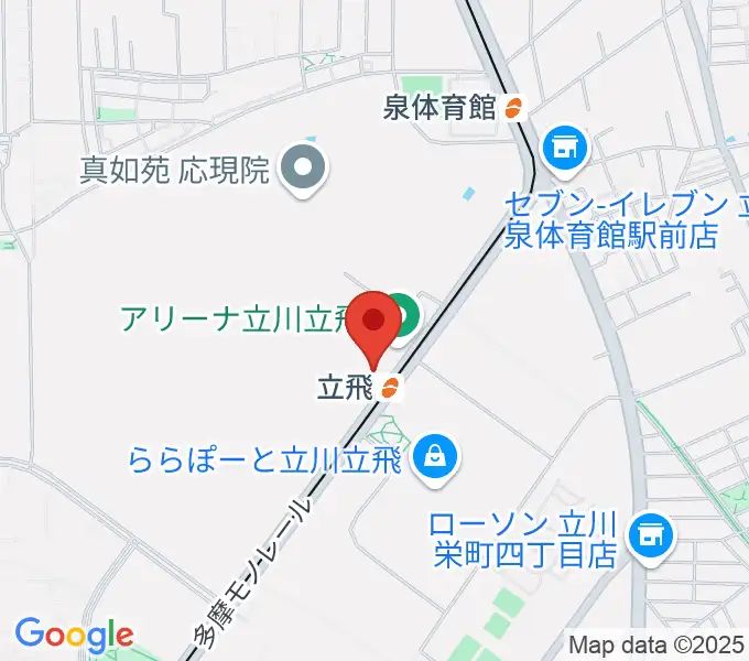 ドーム立川立飛の地図