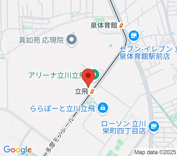 ドーム立川立飛の地図