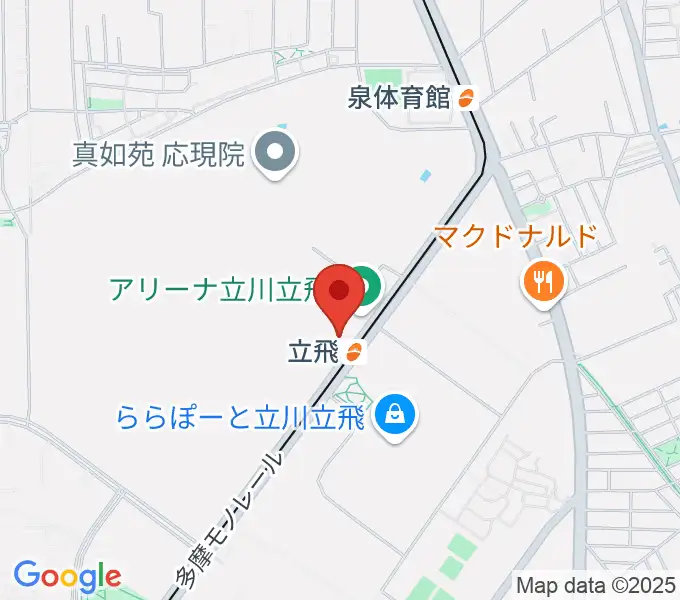 ドーム立川立飛の地図