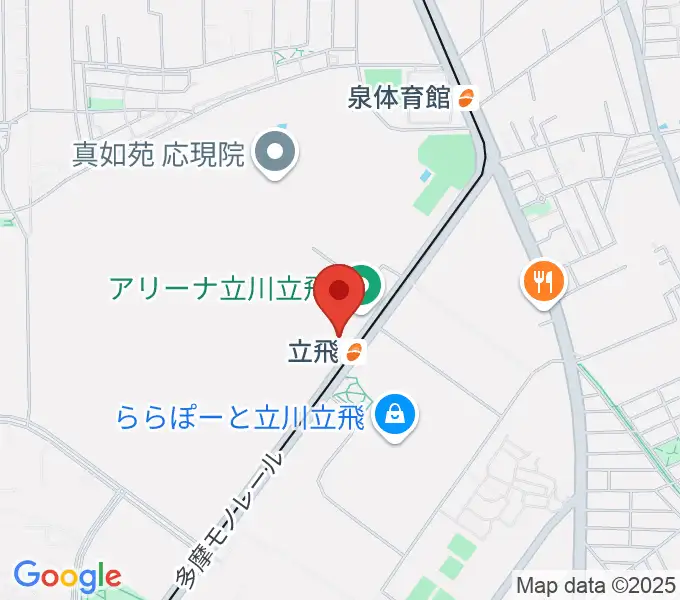 ドーム立川立飛の地図