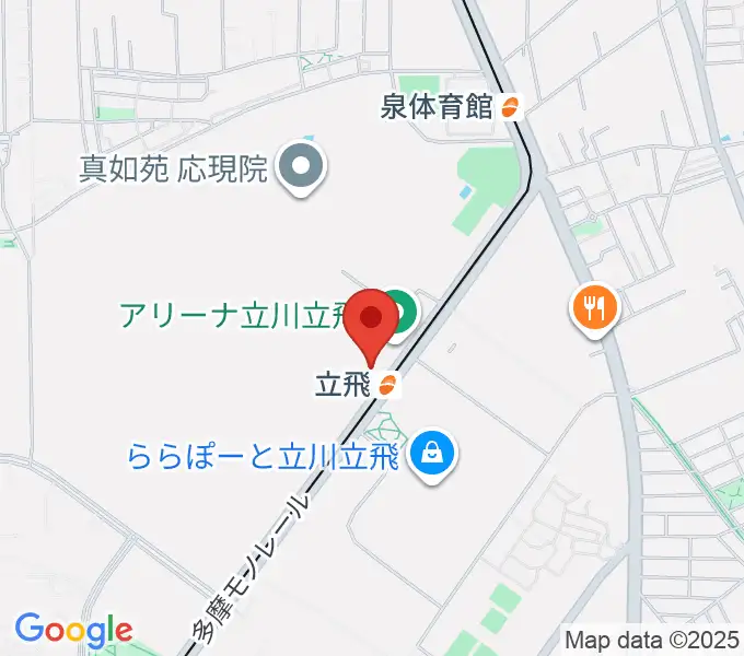 ドーム立川立飛の地図
