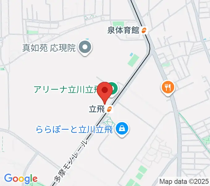 ドーム立川立飛の地図