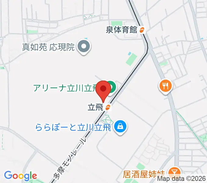 ドーム立川立飛の地図