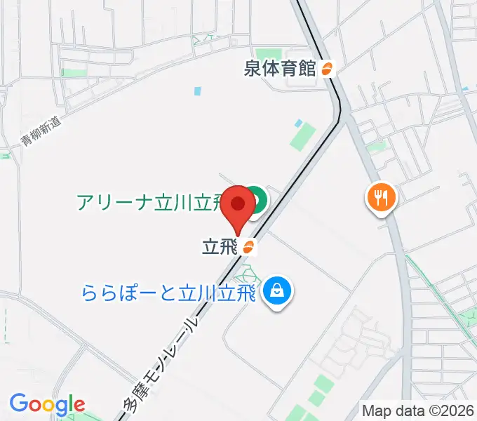 ドーム立川立飛の地図