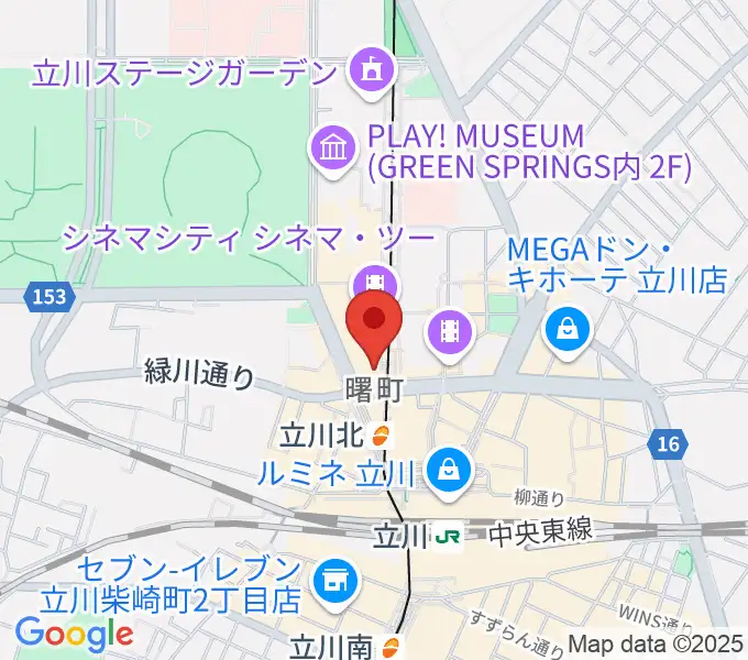 HMV立川の地図