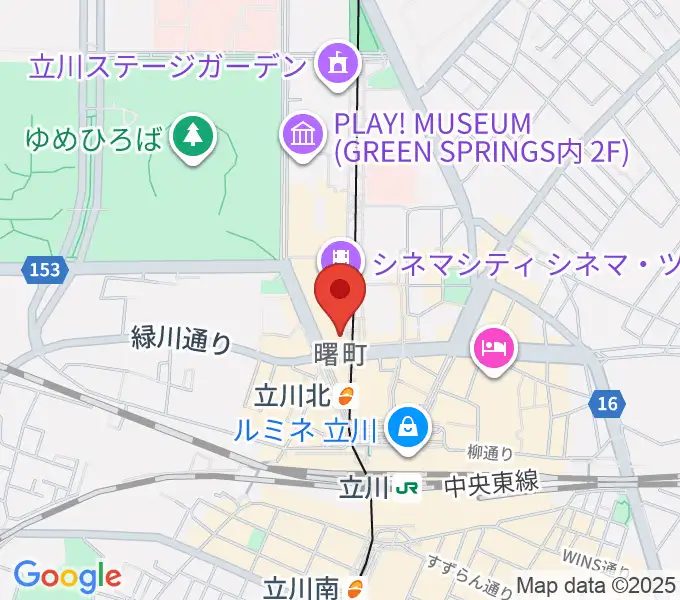 HMV立川の地図