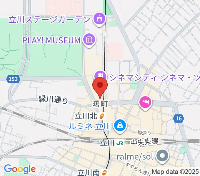 HMV立川の地図