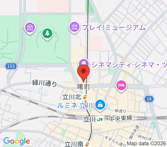 HMV立川の地図