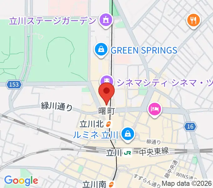 HMV立川の地図