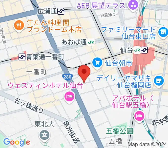 仙台中央音楽センター IVy HALLの地図