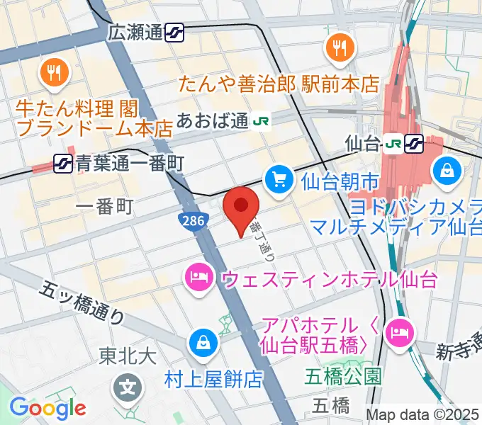 仙台中央音楽センター IVy HALLの地図