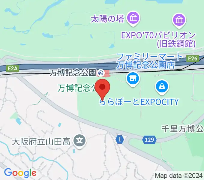 大阪万博記念公園アリーナ（仮） の地図