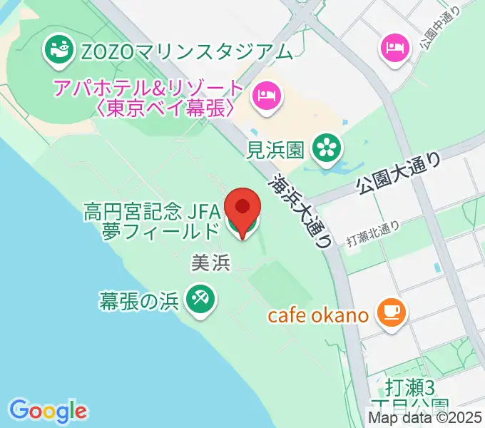 JFA夢フィールドAピッチの地図