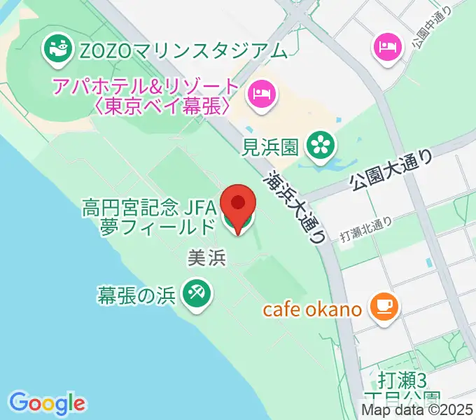 JFA夢フィールドAピッチの地図