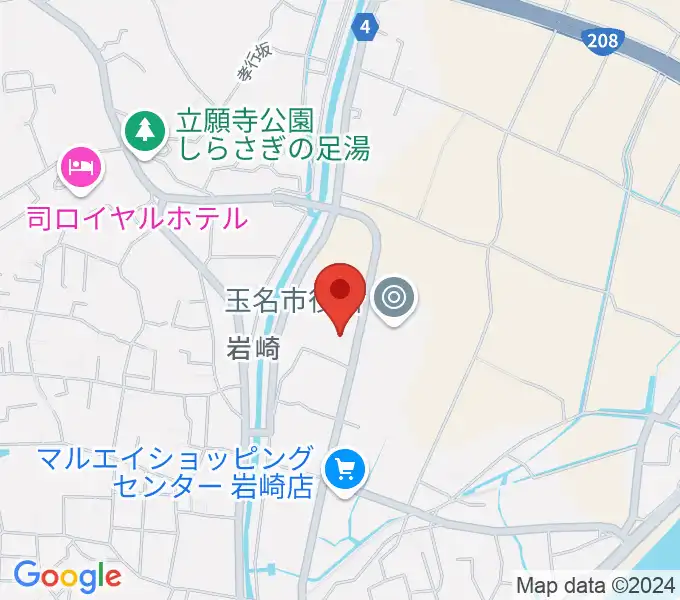 玉名市民会館ホールの地図