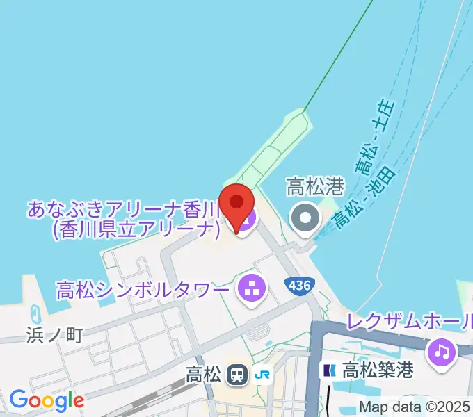 あなぶきアリーナ香川の地図