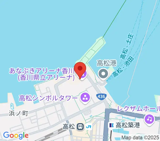 あなぶきアリーナ香川の地図