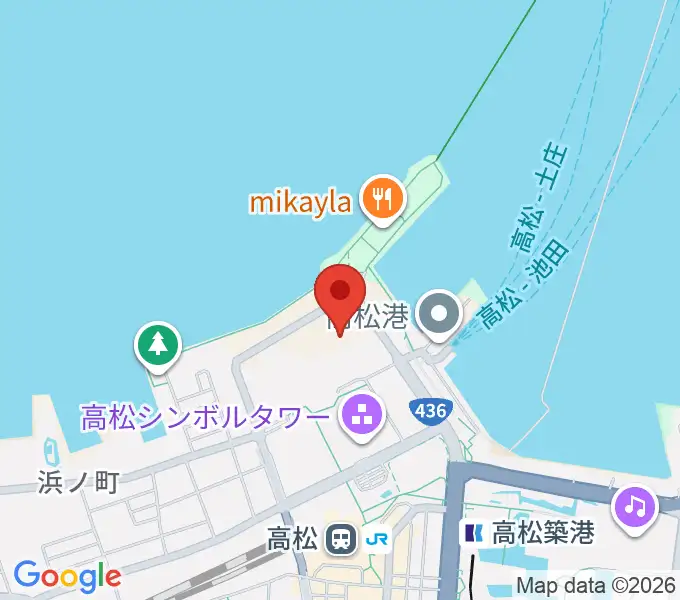 あなぶきアリーナ香川の地図