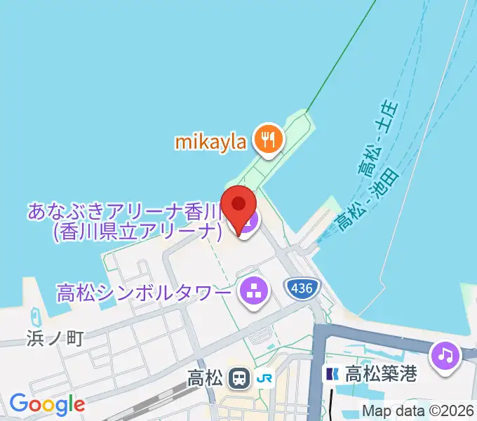 あなぶきアリーナ香川の地図