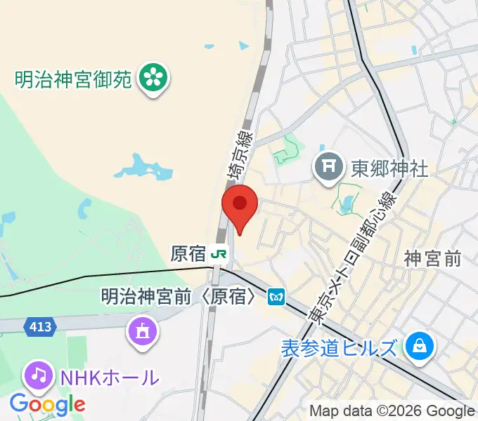 WITH HARAJUKU HALLの地図