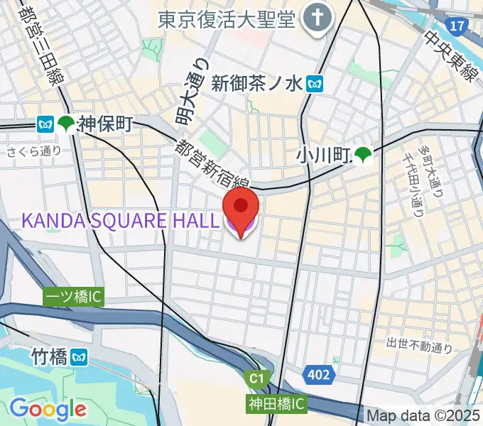 神田スクエアホールの地図