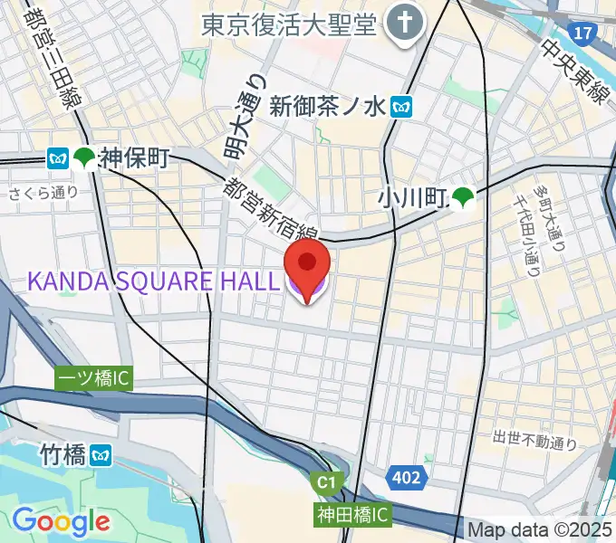 神田スクエアホールの地図