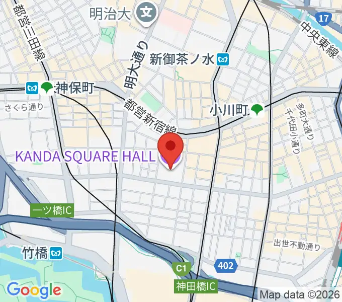 神田スクエアホールの地図