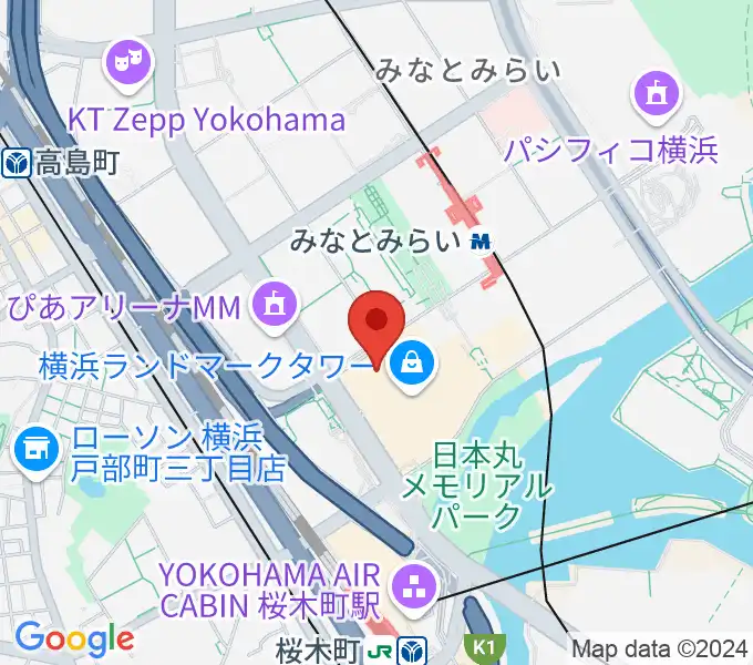 横浜ランドマークホールの地図