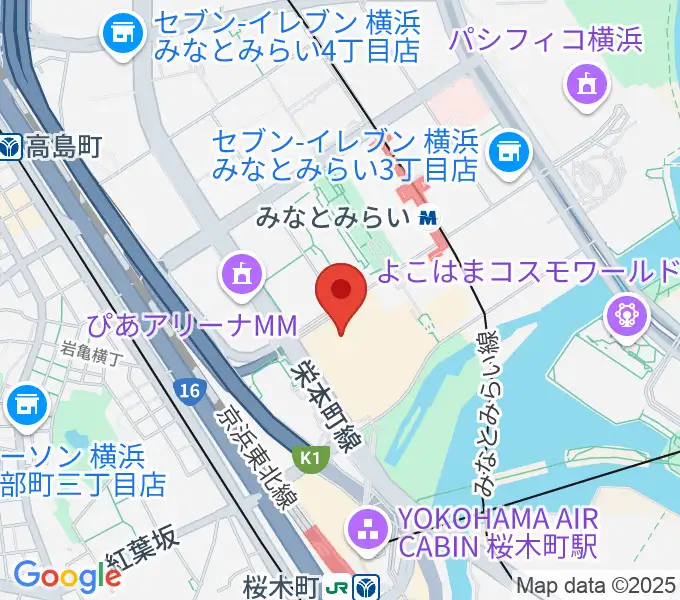 横浜ランドマークホールの地図