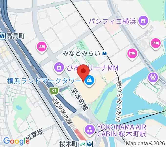 横浜ランドマークホールの地図