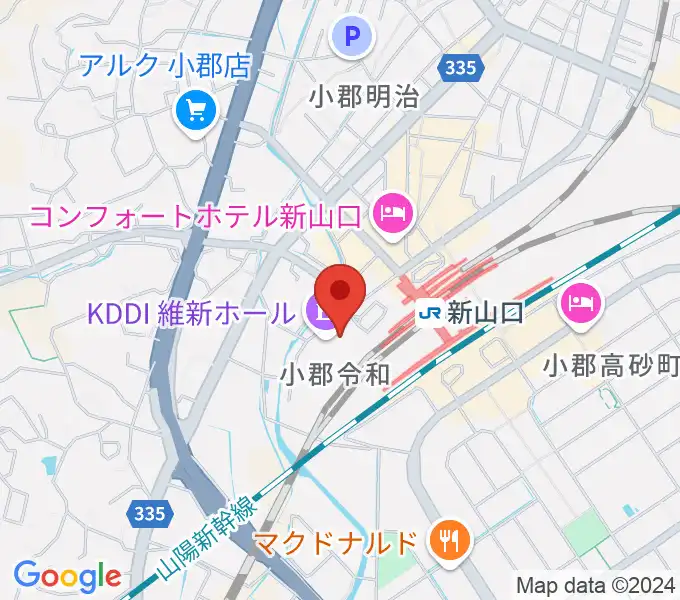 KDDI維新ホールの地図