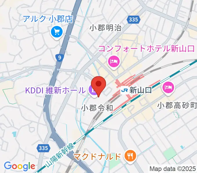 KDDI維新ホールの地図
