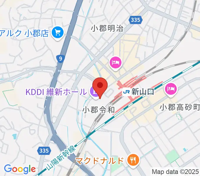 KDDI維新ホールの地図